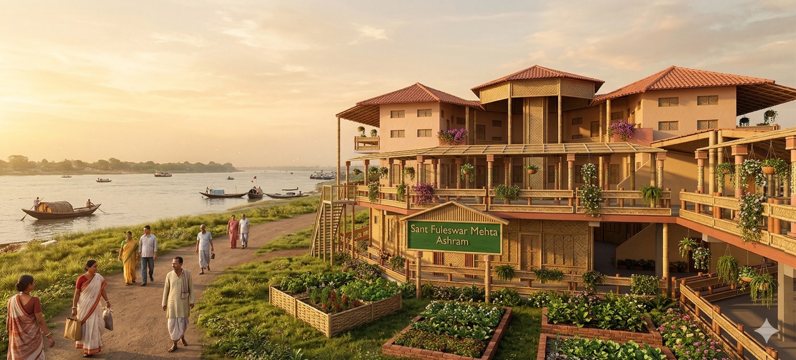 Sant Paleswar Ashram riverside view