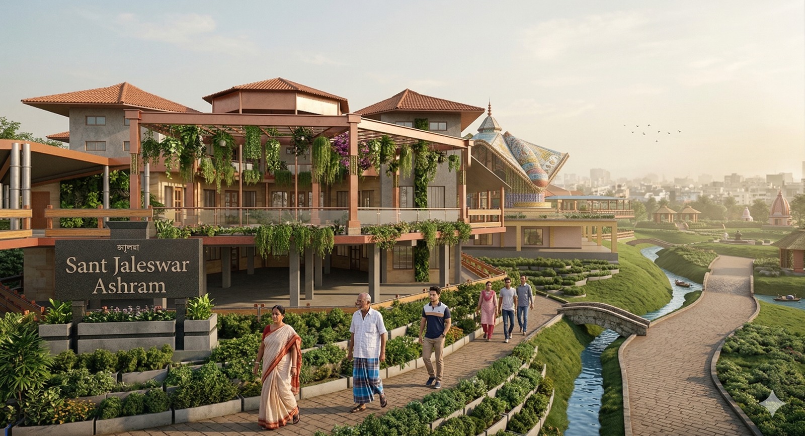 Sant Jaleswar Ashram with gardens